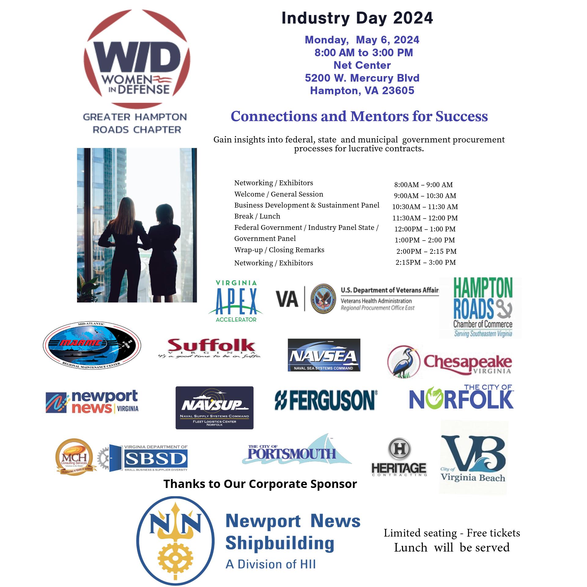 WID Industry Day 2024 event flyer listing activities and sponsors