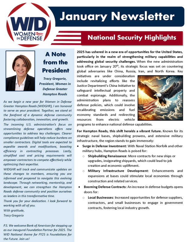 The January 2025 newsletter